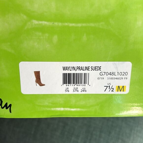 Sam Edelman Brown Studded Waylyn Tall Boots tan suede women’s pointy toe 7.5 NWT - Picture 7 of 16